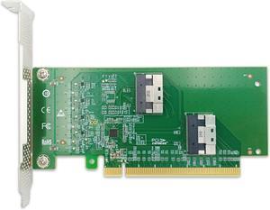 Linkreal PCIe X16 to SlimSAS (SFF-8654) 8i  Bifurcation Adapter Support PCIe 4.0 U.2 NVMe SSD