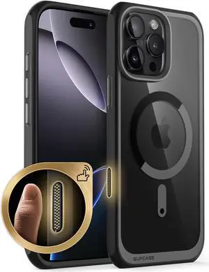 SUPCASE for iPhone 16 Pro Max Case with Camera Control Capture Button (Unicorn Beetle Mag), [Compatible with MagSafe] [Military-Grade Protection] Slim Clear Magnetic Phone Case (Black)