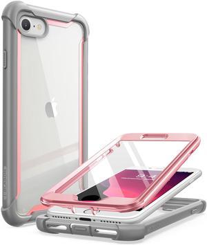 iBlason Ares Clear Series Designed for iPhone SE 2020 CaseiPhone 7 CaseiPhone 8 Case Builtin Screen Protector FullBody Rugged Clear Bumper Case for iPhone SE 2020 iPhone 8 iPhone 7 Pink