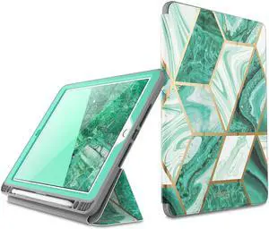 i-Blason Cosmo Case for New iPad 7th Generation, iPad 10.2 2019 Case, Full-Body Trifold with Built-in Screen Protector Protective Smart Cover with Auto Sleep/Wake & Pencil Holder (Prasio)