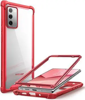 i-Blason Ares Clear Case for Galaxy Note 20 5G 6.7 inch (2020 Release), Dual Layer Rugged Clear Bumper Case Without Built-in Screen Protector (Red)