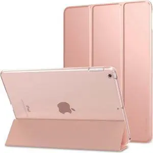 i-Blason Cosmo Lite Case for New iPad 7th Generation, iPad 10.2 2019 Case, Slim Trifold Stand Smart Case Translucent Hard Back Protective Cover with Auto Sleep/Wake (Pink)