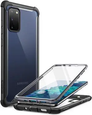 i-Blason Ares Series Designed for Samsung Galaxy S20 FE 5G Case (2020 Release), Dual Layer Rugged Clear Bumper Case with Built-in Screen Protector (Black)