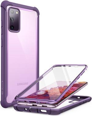 i-Blason Ares Series Designed for Samsung Galaxy S20 FE 5G Case (2020 Release), Dual Layer Rugged Clear Bumper Case with Built-in Screen Protector (Purple)