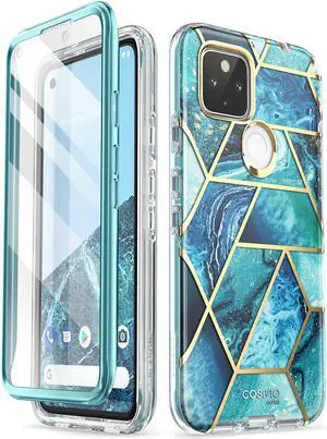 i-Blason Cosmo Series for Google Pixel 4a 5G Case 6.2 inch (2020), Slim Full-Body Stylish Protective Case with Built-in Screen Protector (Ocean)