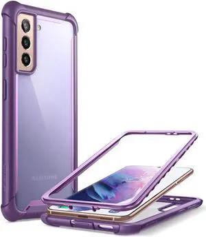 i-Blason Ares Series Case Designed for Galaxy S21 5G (2021 Release), Rugged Clear Bumper Case Without Built-in Screen Protector (Purple)