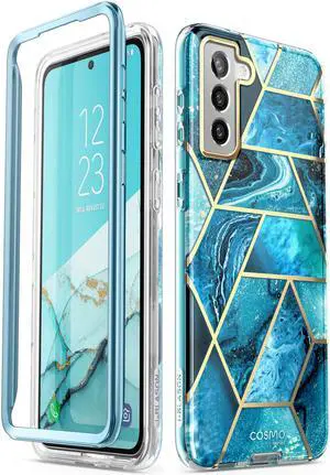 i-Blason Cosmo Series Case for Samsung Galaxy S21+ Plus 5G (2021 Release), Slim Stylish Protective Bumper Case Without Built-in Screen Protector, Blue, 6.7"