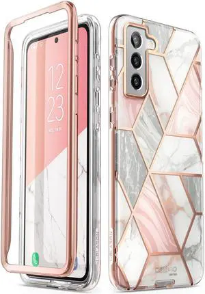 i-Blason Cosmo Series Case for Samsung Galaxy S21+ Plus 5G (2021 Release), Slim Stylish Protective Bumper Case Without Built-in Screen Protector, Marble, 6.7"