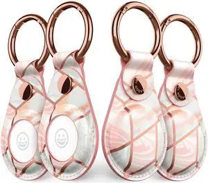 i-Blason Cosmo Keychain Case for Apple AirTag, Stylish Protective Case Holder with Keychain Ring for Apple AirTag 2021, 4 Pack (Marble)