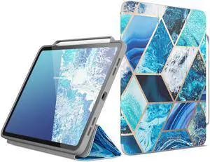i-Blason Cosmo Case for New iPad Pro 11.0 Inch (2021/2020/2018 Release), Full-Body Trifold Stand Protective Case Smart Cover with Auto Sleep/Wake & Pencil Holder (Blue)