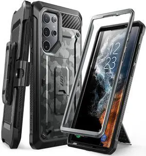SUPCASE Unicorn Beetle Pro Series Case for Samsung Galaxy S22 Ultra 5G (2022 Release), Full-Body Dual Layer Rugged Belt-Clip & Kickstand Case Without Built-in Screen Protector (CamoGray)