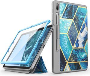 iBlason Cosmo Case for Samsung Galaxy Tab S7 FE 124 2021 Release Case FullBody Trifold with Builtin Screen Protector Protective Smart Cover with Auto SleepWake  Pencil Holder Ocean
