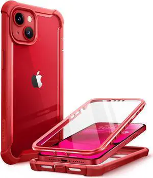 i-Blason Ares Case for iPhone 14 Plus 6.7  inch (2022 Release), Dual Layer Rugged Clear Bumper Case with Built-in Screen Protector(Ruddy)