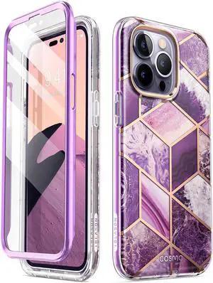 i-Blason Cosmo Series Case for iPhone 14 Pro Max 6.7 inch (2022 Release), Slim Full-Body Stylish Protective Case with Built-in Screen Protector(Ameth)