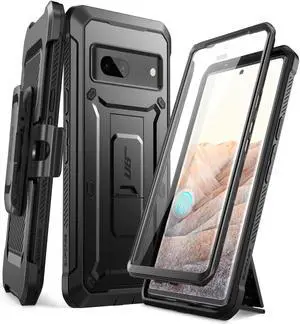 SUPCASE Unicorn Beetle Pro Series Case for Google Pixel 7 (2022), Full-Body Rugged Holster & Kickstand Case With Built-in Screen Protector(Black)