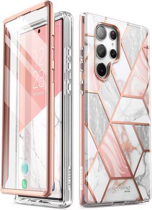 i-Blason Cosmo Series for Samsung Galaxy S23 Ultra 5G (2023 Release), Slim Stylish Protective Case with Built-in Screen Protector (Marble)