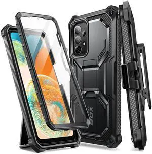 i-Blason Armorbox Designed for Samsung Galaxy A23 5G Case/A23 4G Case (2022 Release) with Kickstand & Belt Clip Holster, Full Body Protective Bumper Case with Built-in Screen Protector (Black)