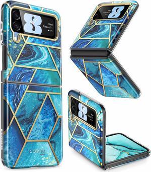 i-Blason Cosmo Series Case for Samsung Galaxy Z Flip 3 5G (2021), Slim Stylish Protective Bumper Case Without Built-in Screen Protector Blue