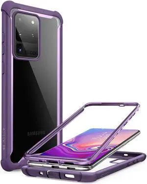 i-Blason Ares Case for Samsung Galaxy S20 Ultra 5G (2020 Release), Dual Layer Rugged Clear Bumper Case Without Built-in Screen Protector (Purple)