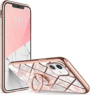 i-Blason Cosmo Snap Case Designed for iPhone 11 (2019 Release), Slim with Built-in 360° Rotatable Ring Holder Kickstand Supports Car Mount (Marble)