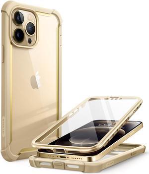 i-Blason Ares Case for iPhone 13 Pro Max 6.7 inch (2021 Release), Dual Layer Rugged Clear Bumper Case with Built-in Screen Protector (Beige/Gold)