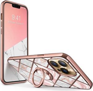 i-Blason Cosmo Snap Case Designed for iPhone 13 Pro Max (6.7 Inch), Slim with Built-in 360° Rotatable Ring Holder Kickstand Supports Car Mount (Marble)