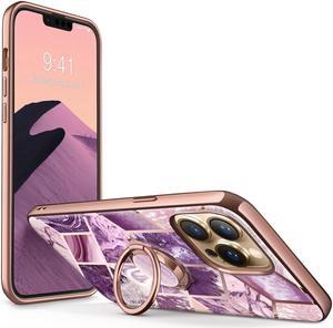 i-Blason Cosmo Snap Case Designed for iPhone 13 Pro Max (6.7 Inch), Slim with Built-in 360° Rotatable Ring Holder Kickstand Supports Car Mount Purple