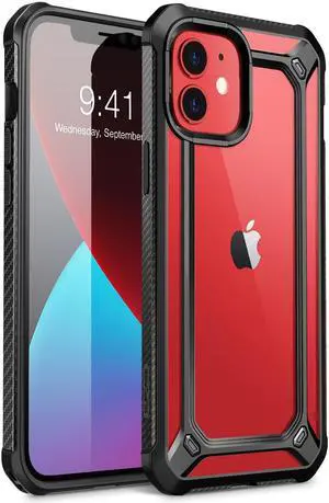 SupCase Unicorn Beetle EXO Series Case for iPhone 12 / iPhone 12 Pro (2020 Release) 6.1 Inch, Premium Hybrid Protective Clear Bumper Case (Black)