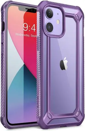 SupCase Unicorn Beetle EXO Pro Series Case for iPhone 12 / iPhone 12 Pro (2020 Release) 6.1 Inch, with Built-in Screen Protector Premium Hybrid Protective Clear Bumper Case (Purple)