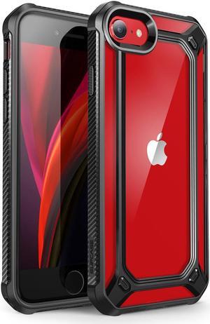 SUPCASE [Unicorn Beetle EXO Series] Case for iPhone SE 3rd Gen (2022) / iPhone SE 2nd generation (2020) , Premium Hybrid Protective Clear Bumper Case for iPhone SE /7/8 (Black)