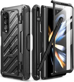 SUPCASE Unicorn Beetle Pro Case for Samsung Galaxy Z Fold 4 5G (2022), Full-Body Dual Layer Rugged Case with Built-in Screen Protector & Kickstand & S Pen Slot (Black)