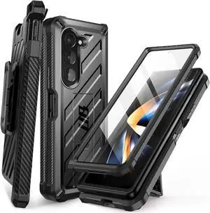 SUPCASE Unicorn Beetle Case for Galaxy Z Fold 5 5G (2023), [Belt Clip with Pen Holder] Shockproof Protective Rugged Case with Built-in Screen Protector & Kickstand (Black)