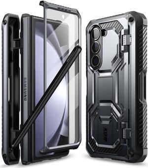 i-Blason Armorbox Designed for Samsung Galaxy Z Fold 5 Case (2023 Release) with Pen Holder & Kickstand, Full Body Protective Bumper Case with Built-in Screen Protector (Black)