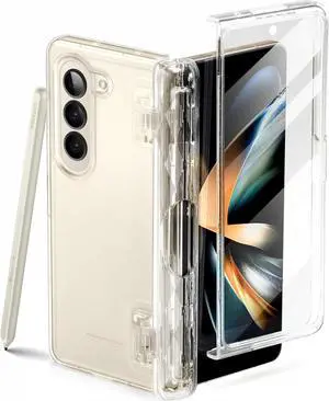 i-Blason Cosmo for Samsung Galaxy Z Fold 5 Case 7.6 Inch, Stylish Full-Body Protective Z Fold 5 Case with Built-in Screen Protector & Pen Holder Clear