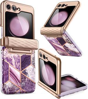 i-Blason Cosmo Series Protective Case for Samsung Galaxy Z Flip 5 5G (2023), Marble Purple