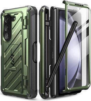 SUPCASE Unicorn Beetle Pro Case for Galaxy Z Fold 5 5G (2023), with Built-in S Pen Slot & Screen Protector & Kickstand Full-Body Dual Layer Rugged Case Green