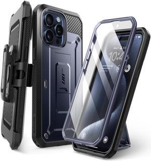 SUPCASE Unicorn Beetle Pro Case for iPhone 15 Pro 6.1", Built-in Screen Protector & Kickstand & Belt-Clip Heavy Duty Rugged Case  Blue