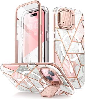iBlason Cosmo Mag for iPhone 15 CaseiPhone 1413 Case 61 with Camera Cover Stand MagSafe Compatible Slim Stylish FullBody Protective Case with Builtin Screen Protector Marble