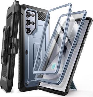 SUPCASE UB Pro Case for Samsung Galaxy S24 Ultra, [2 Front Frame] [Military-Grade Protection] Heavy Duty Rugged Case with Built-in Screen Protector & Kickstand & Belt-Clip Blue