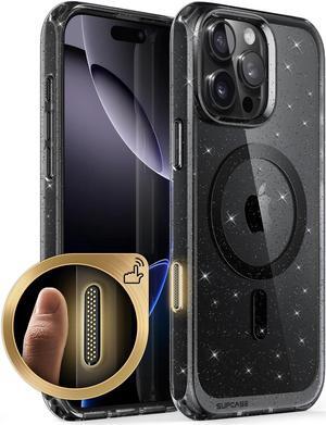 SUPCASE for iPhone 16 Pro Case with Camera Control Capture Button (Unicorn Beetle Mag), [Compatible with MagSafe] Slim Protective Magnetic Phone Case for iPhone 16 Pro 6.3'' 2024, GlitterBlack