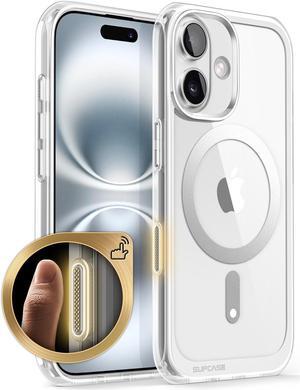 SUPCASE for iPhone 16 Case with Camera Control Capture Button (Unicorn Beetle Mag), [Compatible with MagSafe] Slim Shockproof Protective Magnetic Phone Case for iPhone 16 6.1'' 2024, Clear