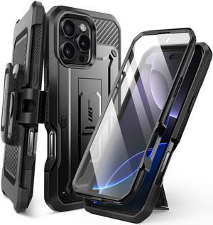 SUPCASE for iPhone 16 Pro Max Case with Screen Protector (Unicorn Beetle Pro), [Built-in Stand & Belt-Clip] [Military-Grade Protection] Full Body Heavy Duty Phone Case for iPhone 16 Pro Max, Black