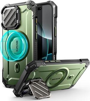 SUPCASE for iPhone 16 Pro Case 6.3'' 2024 with Camera Cover Stand (UBMag XT), [Compatible with MagSafe] [Built-in Kickstand] [Military-Grade Protection] Heavy Duty Rugged Magnetic Phone Case, Guldan