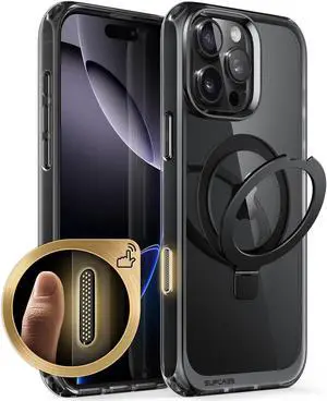 SUPCASE for iPhone 16 Pro Case with Camera Control Capture Button (Unicorn Beetle Mag Stand), [Compatible with MagSafe] Slim Protective Magnetic Phone Case for iPhone 16 Pro 6.3'' 2024, Frost Black