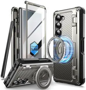 SUPCASE UB Pro Mag for Samsung Galaxy Z Fold 6 MagSafe Case with S Pen Holder [Military Grade] [Built-in Screen Protector & Magnetic Ring Holder] Rugged Shockproof Phone Case Cover, Tigray