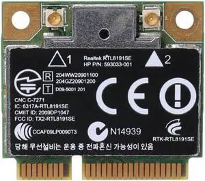 Wireless Wifi Card 802.11 B/G/N Mini 593533-001 593034-001 for HP CQ42 G42 G62 G72 4520S 4720S 4325S CQ56 RT8191SE
