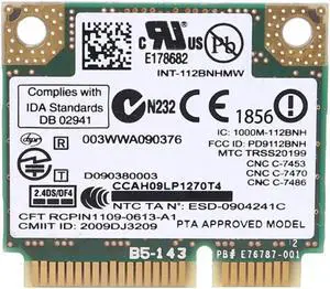 For Centrino Wireless-N 1000 Wifi Link1000 802.11 b/g/n 112BNHMW 300Mbps Half Mini Pci-e Wireless Card
