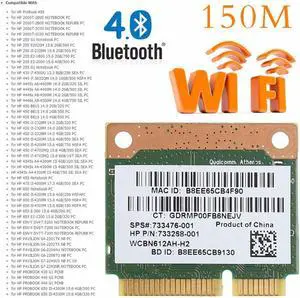 802.11b/g/n WiFi Bluetooth 4.0 Wireless Half Mini PCI-E Card For HP Atheros QCWB335 AR9565 SPS 690019-001 733476-001