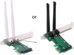 PCI-E Express to PCI-E Adapter Card Wireless Network Card WiFi Mini  2 Antenna External PC