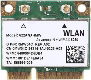 622ANXHMW 6250AN MINIPCIE 300M Advance N Dual Band 2.4/5Ghz WIFI Wireless Card for Notebook Laptop